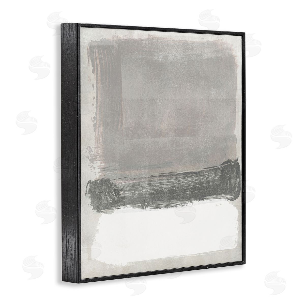 Jennifer Paxton Parker Blocked Neutral Tones Abstract Brushstrokes Shapes Black Framed Giclee Wall Art Print