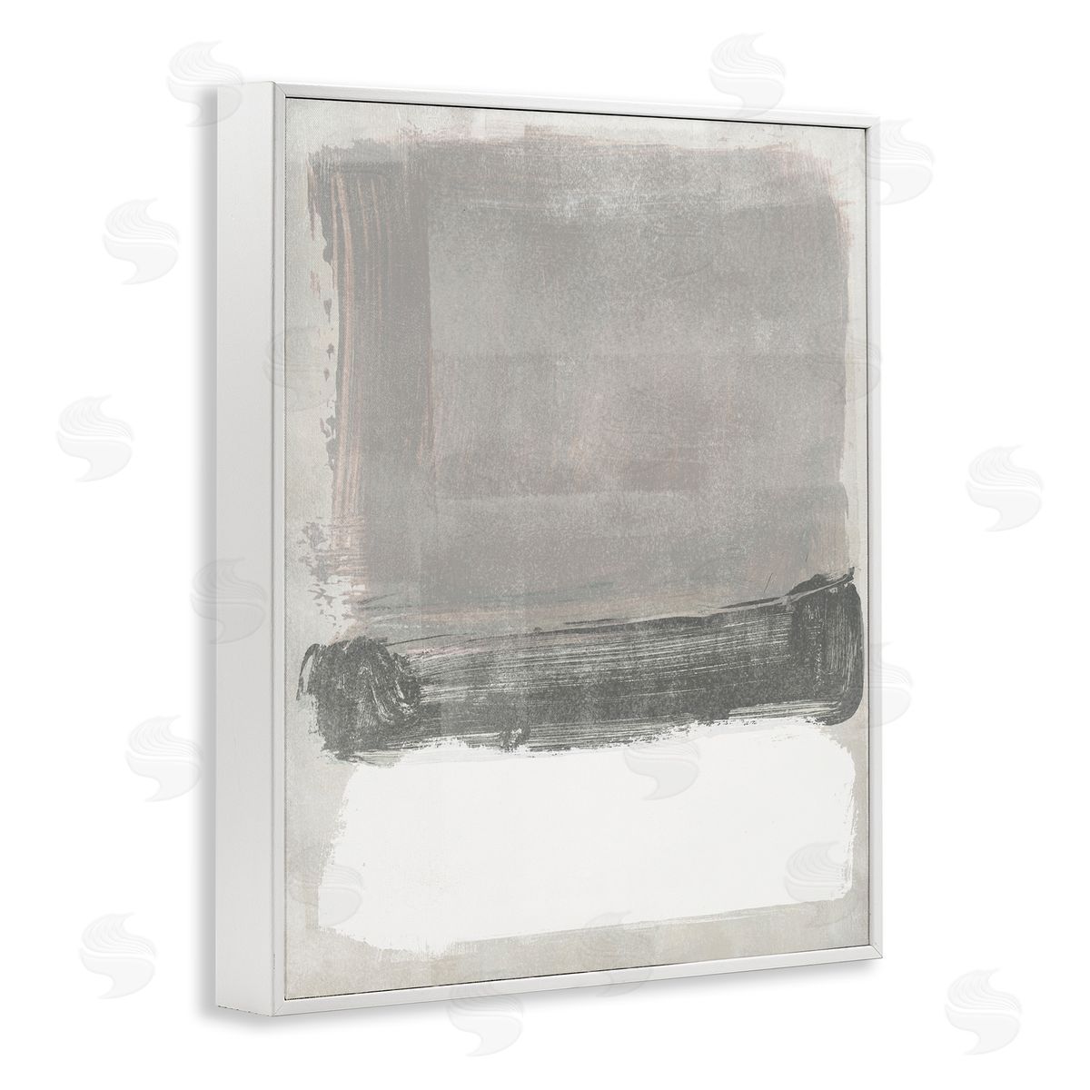 Jennifer Paxton Parker Blocked Neutral Tones Abstract Brushstrokes Shapes White Framed Giclee Wall Art Print