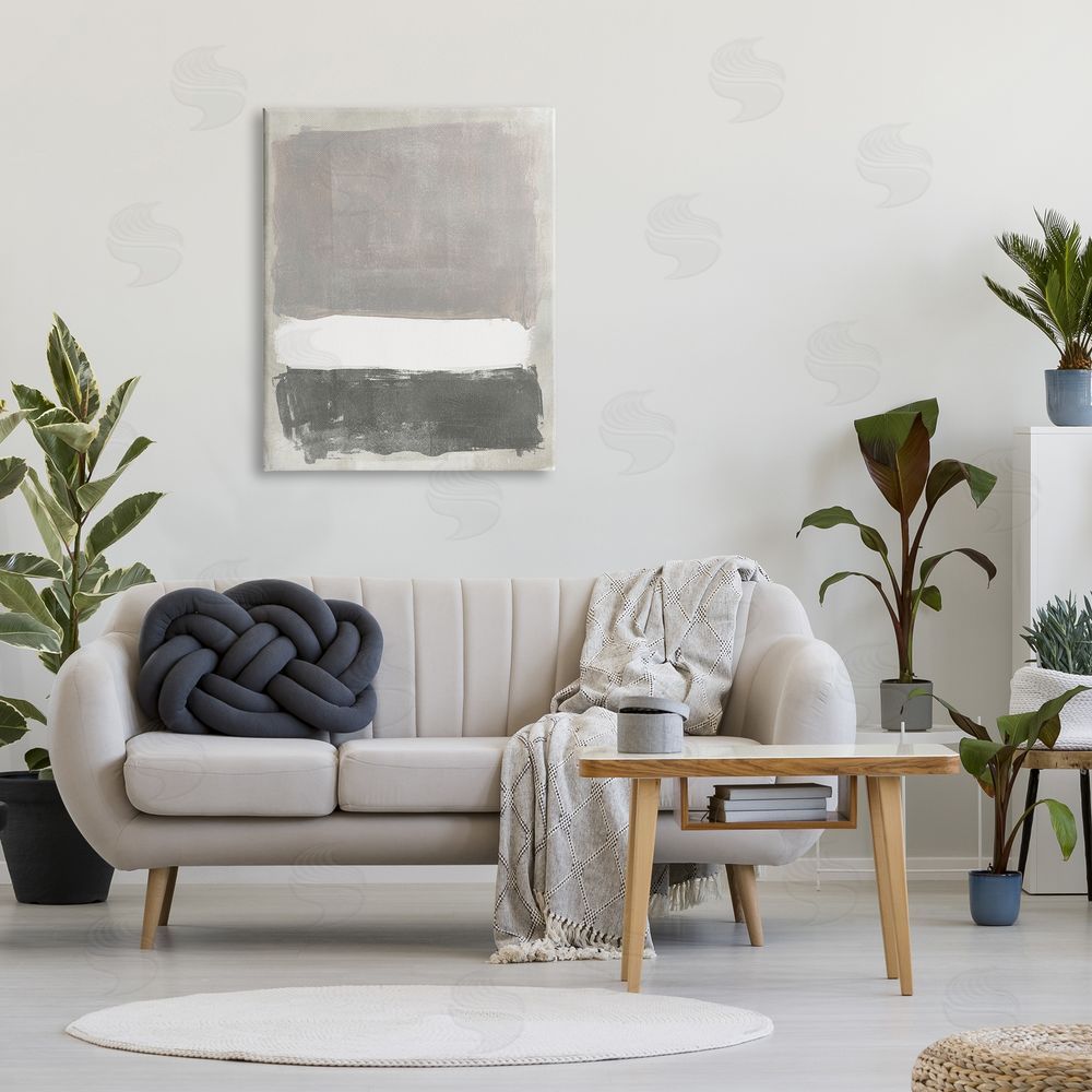 Jennifer Paxton Parker Abstract Neutral Tones Modern Blocked Shapes Canvas Wall Art Print in Room