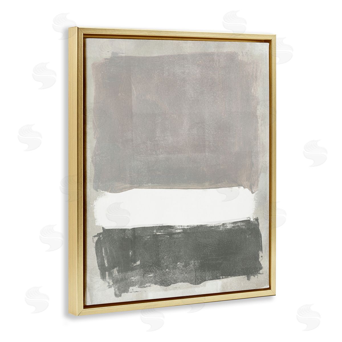 Jennifer Paxton Parker Abstract Neutral Tones Modern Blocked Shapes Gold Floating Frame Canvas Wall Art Print