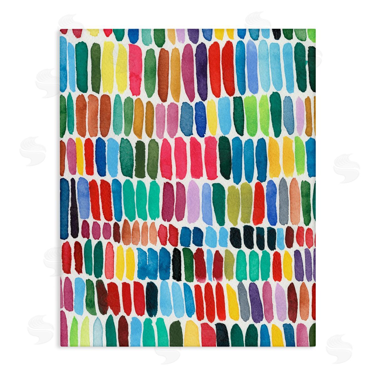 Regina Moore Varied Rainbow Lines Abstract Pattern Watercolor Detail Stretched Canvas Wall Art Print