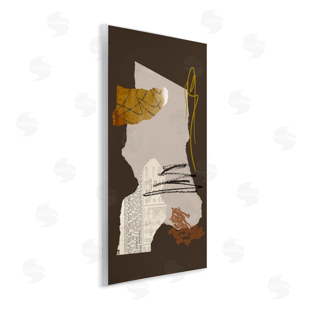 Melissa Wang Modern d Shapes Abstract Layered Scribble Lines Wall Plaque Art Print