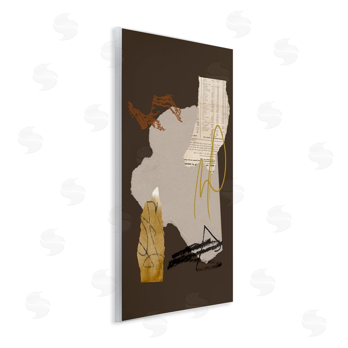 Melissa Wang Abstract Layered Paper Clippings Modern Wall Plaque Art Print