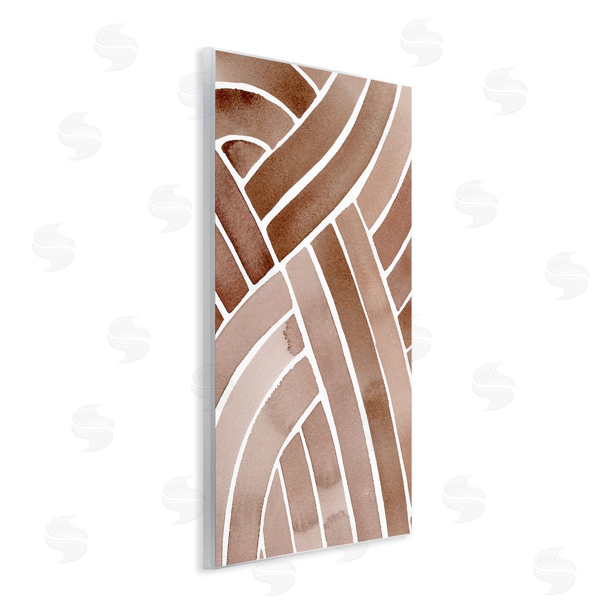 Grace Popp Modern Brown Intertwining Lines Stripes Watercolor Detail Wall Plaque Art Print