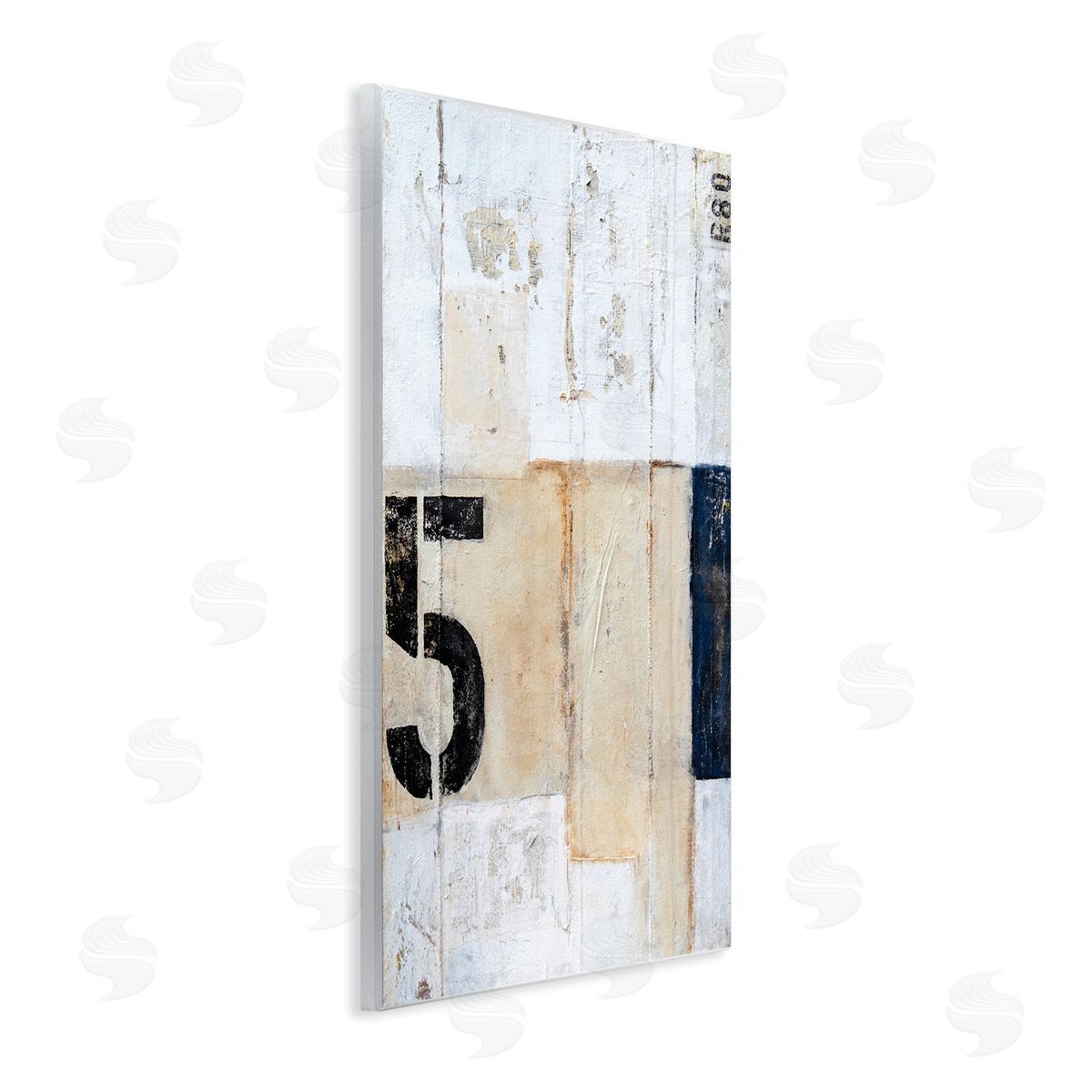 Erin Ashley Weathered Street Number 5 Stencil Rustic Abstract Wall Plaque Art Print
