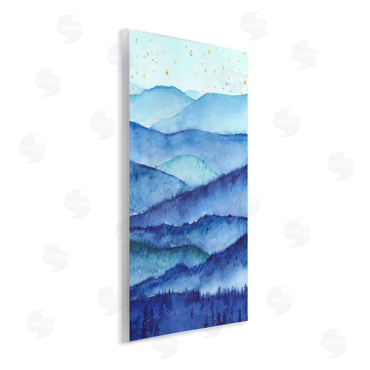Blue Mountains & Trees Scenery Wood Plaque Wall Art, Home Decor by Arrolynn Weiderhold