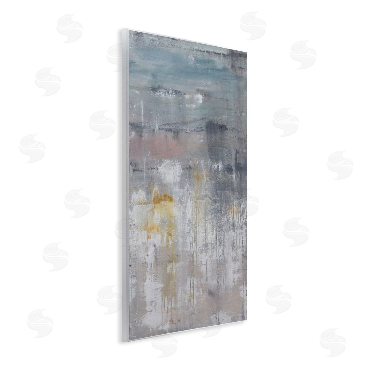 Hilary Winfield Enigmatic Paint Drip Contemporary Neutrals Yellow Wall Plaque Art Print