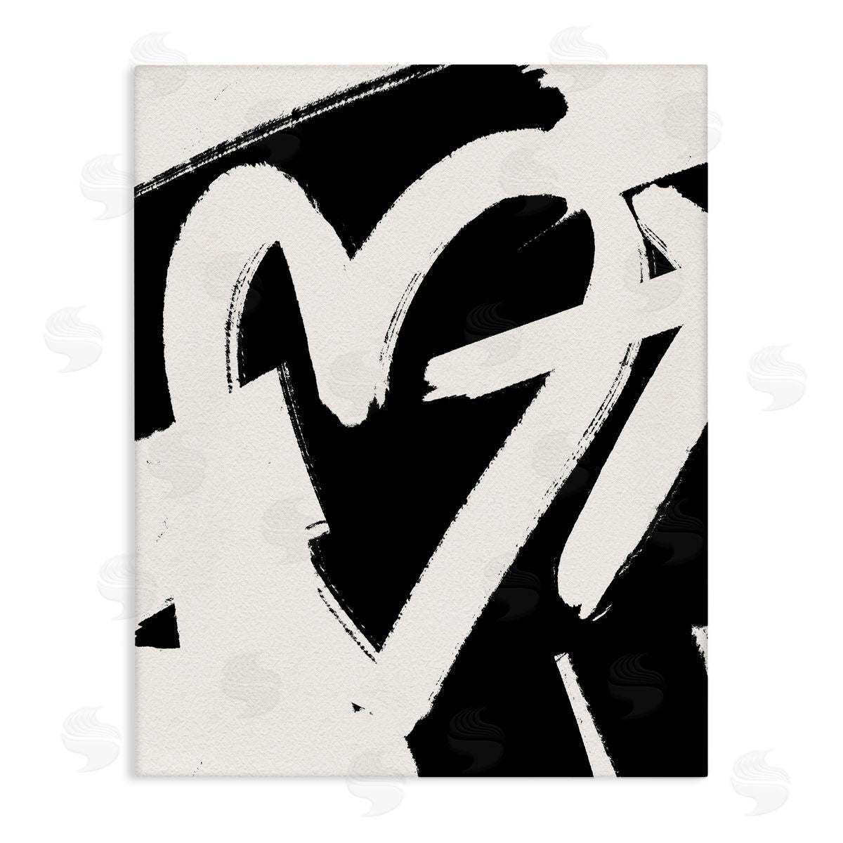 Leah Straatsma - NOT LICENSED YET Arrow Through Heart Black Contemporary Street Stretched Canvas Wall Art Print