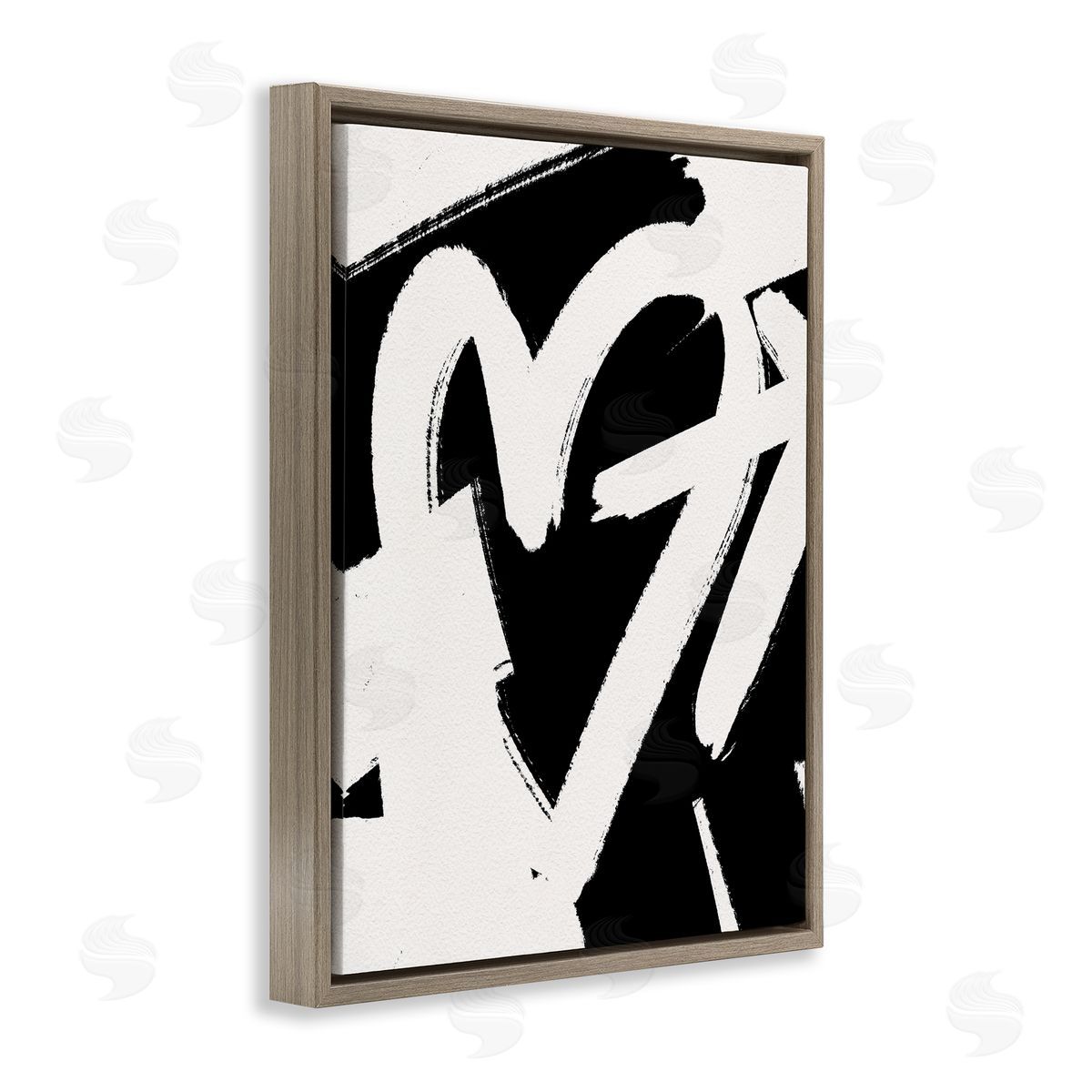 Leah Straatsma - NOT LICENSED YET Arrow Through Heart Black Contemporary Street Brown Floating Frame Canvas Wall Art Print