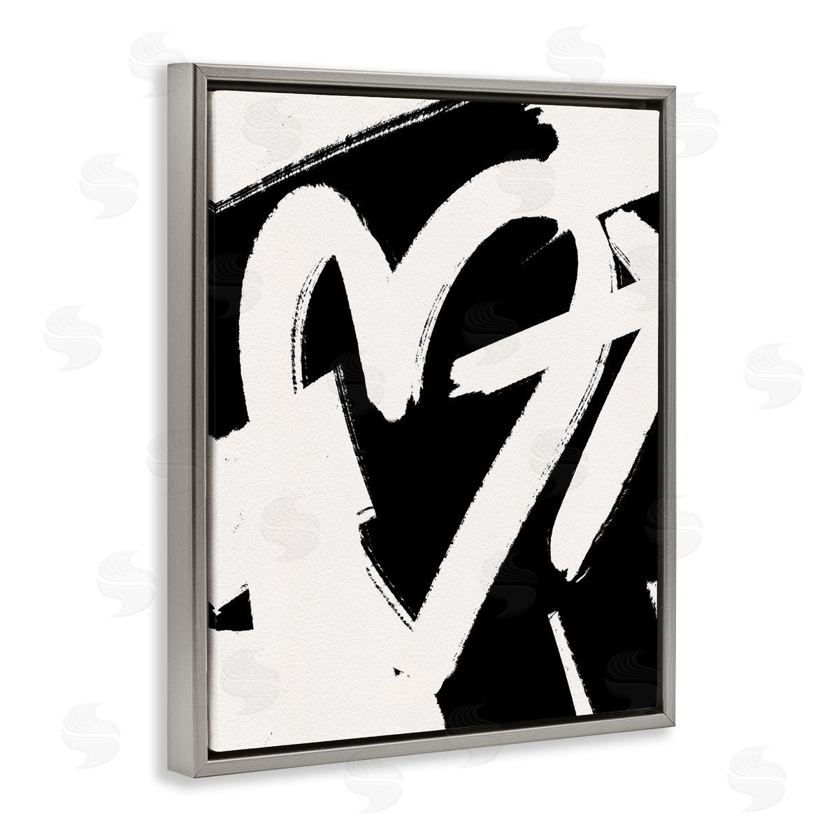 Leah Straatsma - NOT LICENSED YET Arrow Through Heart Black Contemporary Street Gray Floating Frame Canvas Wall Art Print