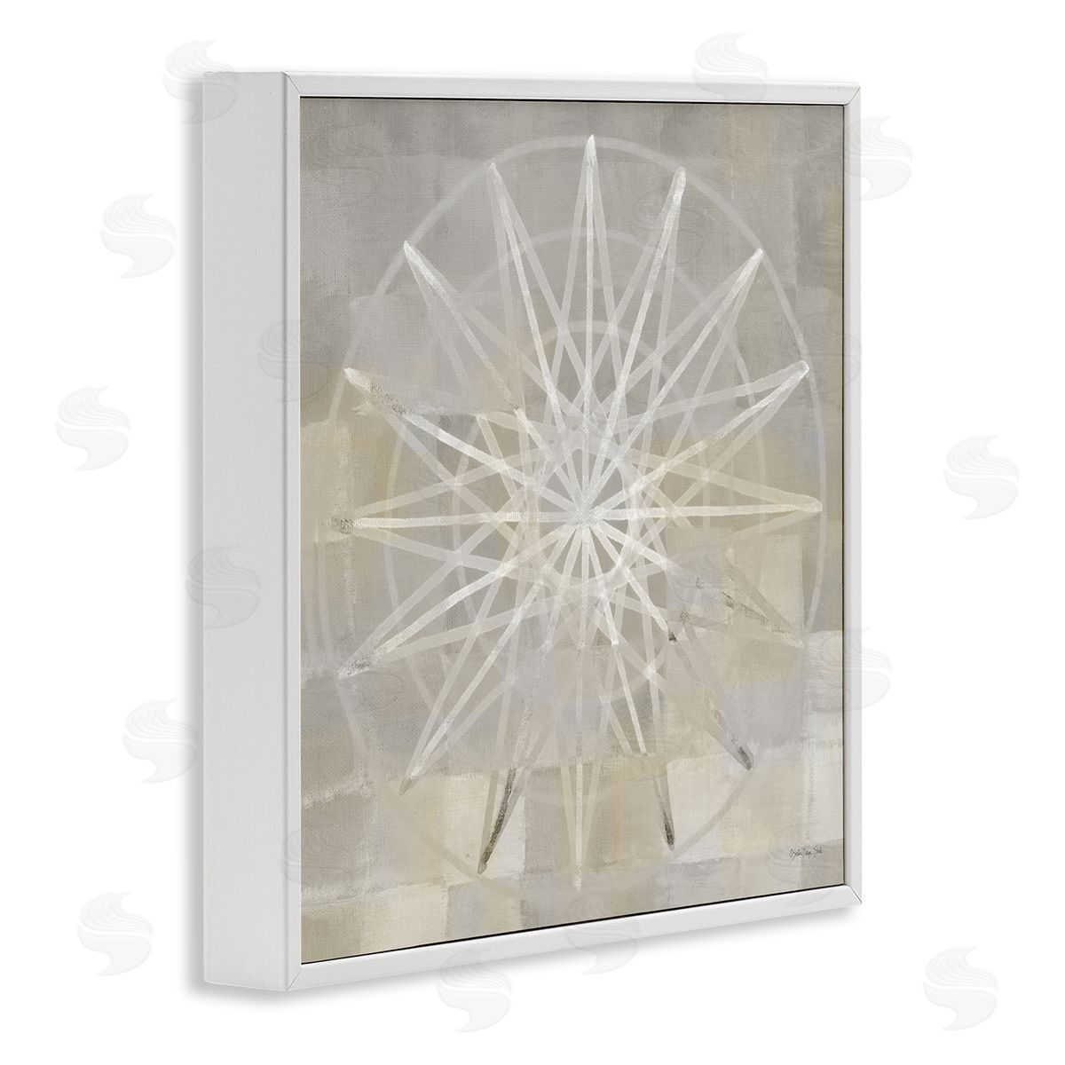 Stellar Design Studio Balanced Linear Fractal Design Modern Square Pattern White Framed Glicee Wall Art Print