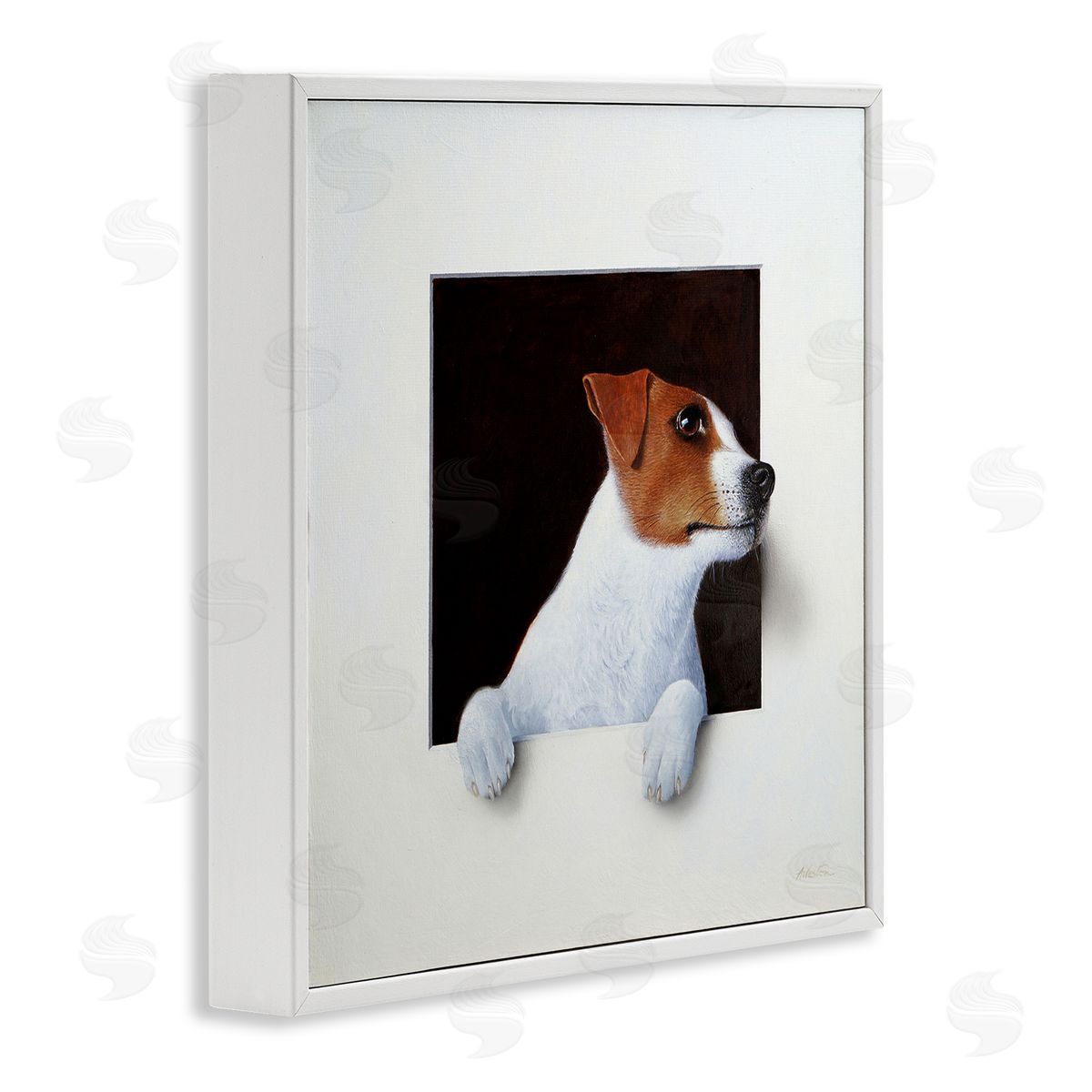 Alan Weston Jack Terrier Dog Peering Dreamlike Illusion Space White Framed Glicee Wall Art Print