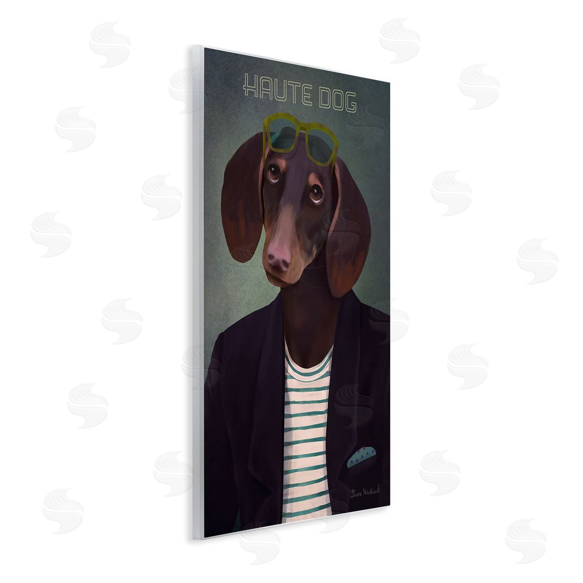 Diane Neukirch Haute Dog Quirky Wearing Clothes Blazer Sunglasses Wall Plaque Art Print