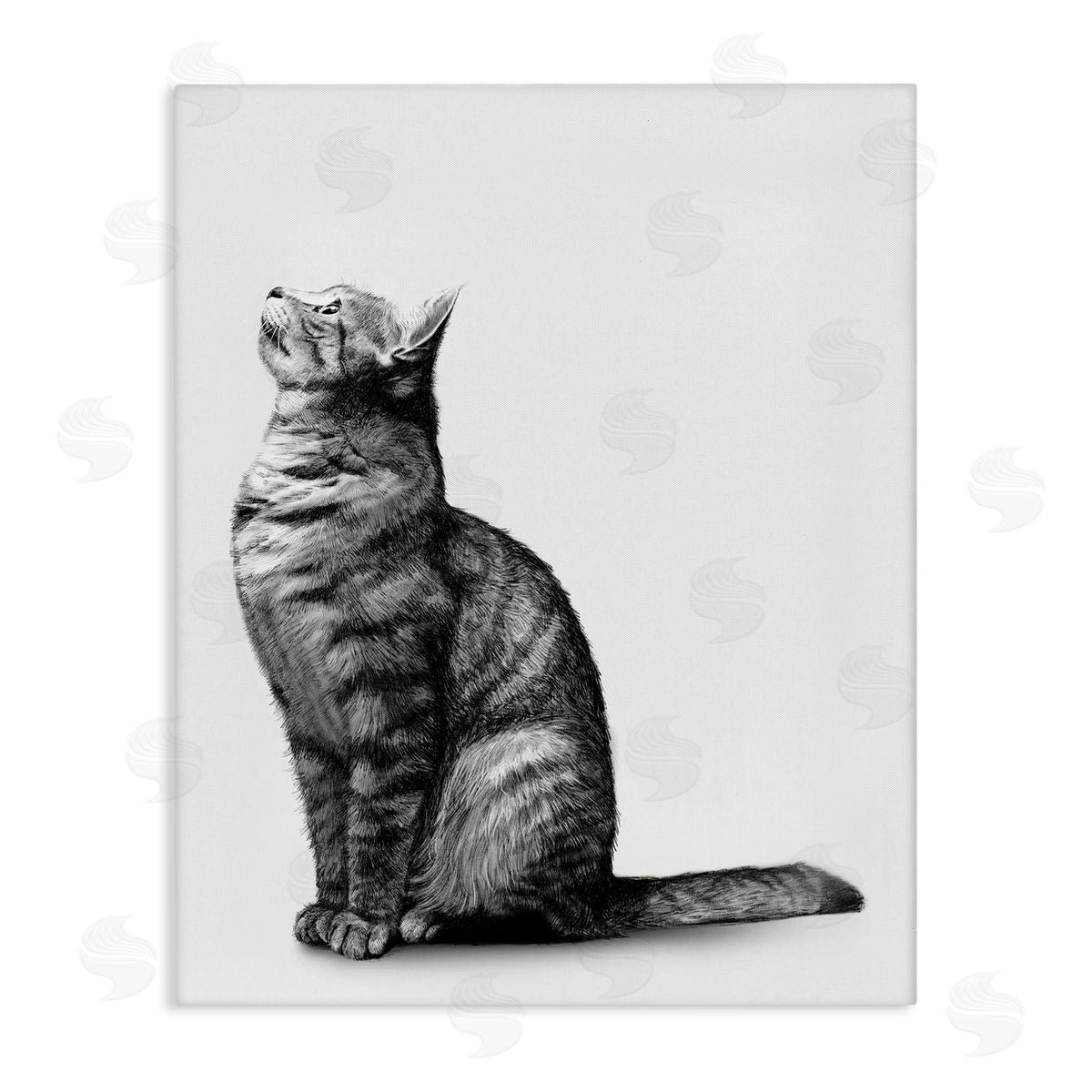 Ziwei Li Manx Cat Sitting Calmly Detailed Casual Portrait  Stretched Canvas Wall Art Print