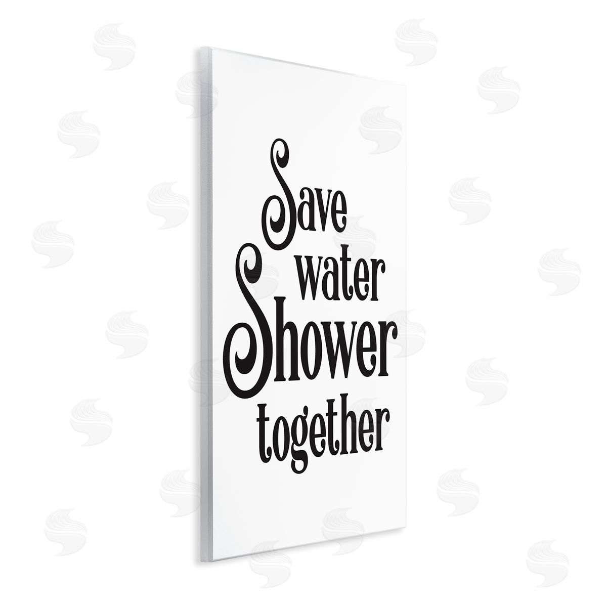 Lettered and Lined Shower Together Humorous Bathroom Typography Casual Sign Wall Plaque Art Print