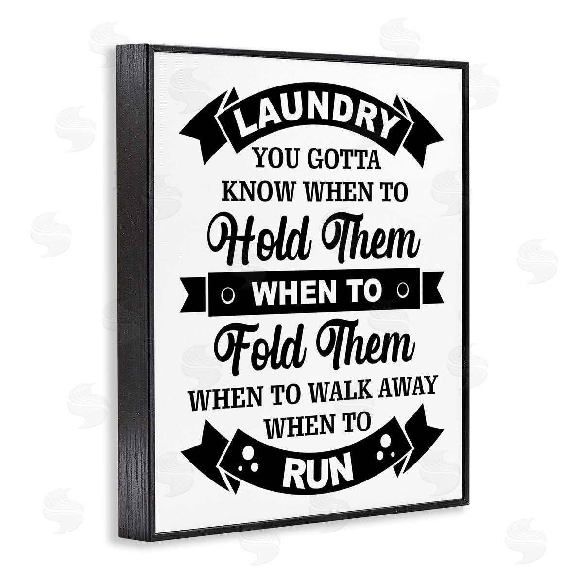 Lettered and Lined Laundry Room Vintage Text Phrase Banners  Black Framed Giclee Wall Art Print