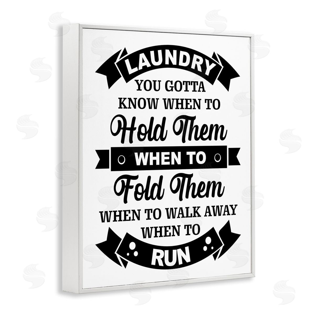 Lettered and Lined Laundry Room Vintage Text Phrase Banners  White Framed Giclee Wall Art Print
