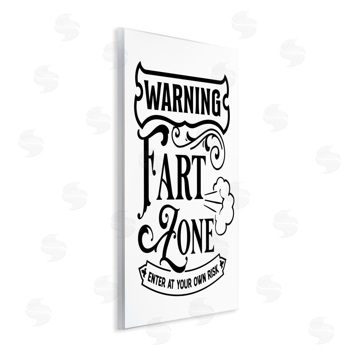 Lettered and Lined Warning Fart Zone Funny Bathroom Vintage  Wall Plaque Art Print