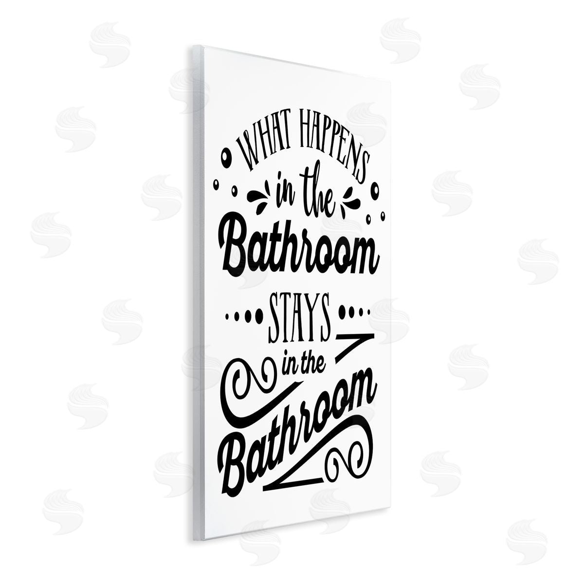 Lettered and Lined What Happens In Bathroom Silly Decorated Typography  Wall Plaque Art Print