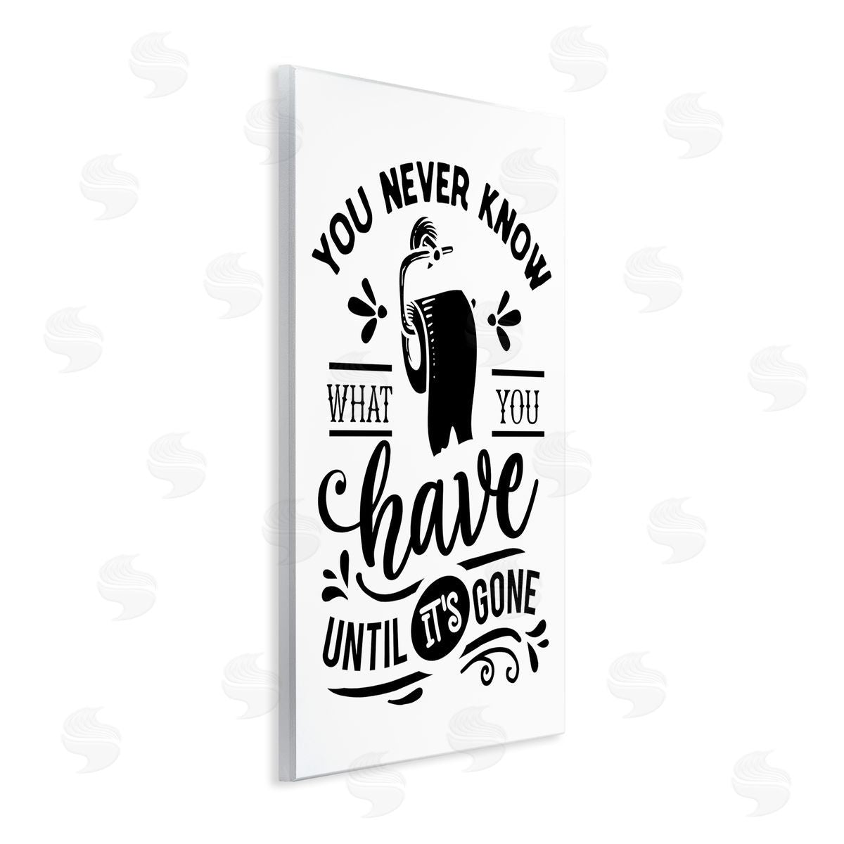 Lettered and Lined Silly Bathroom Humor Fancy Typography Toilet Paper Wall Plaque Art Print