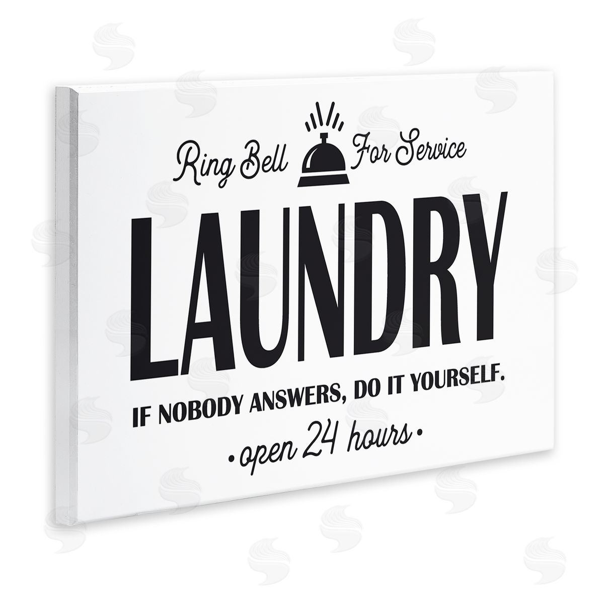 Lettered and Lined Ring Bell Laundry Signage Vintage Text  Wall Plaque Art Print