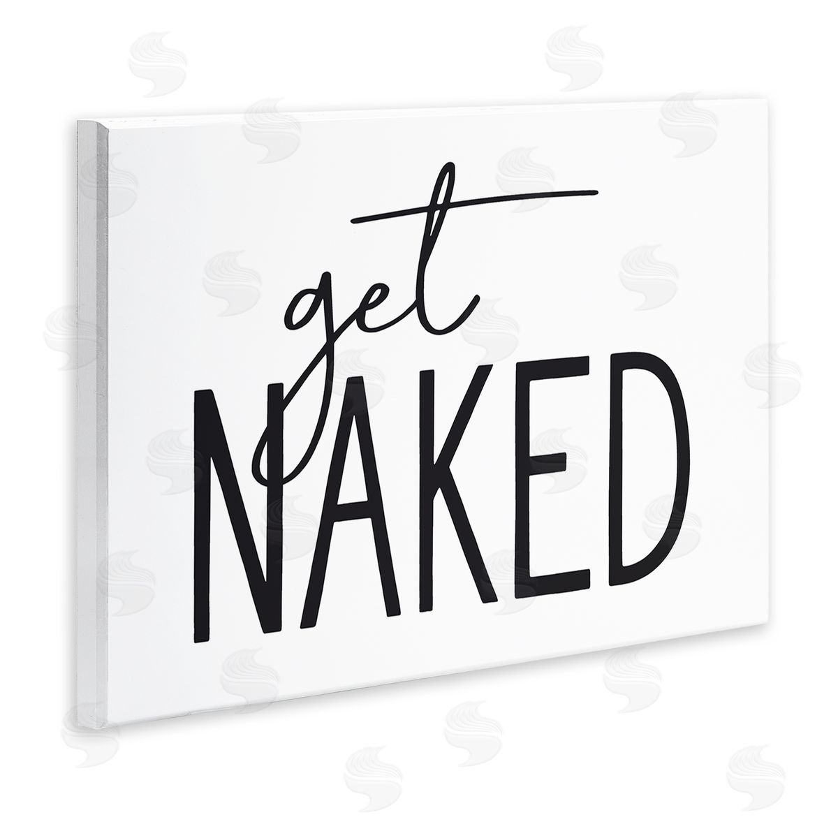 Lettered and Lined Get Naked Humorous Casual Bathroom Typography Sign  Wall Plaque Art Print