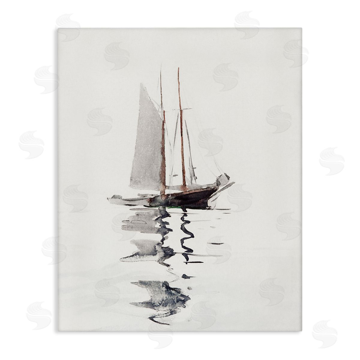 Tranquil Sailboat Vessel Floating Canvas Wall Art, Home Decor by Lettered and Lined
