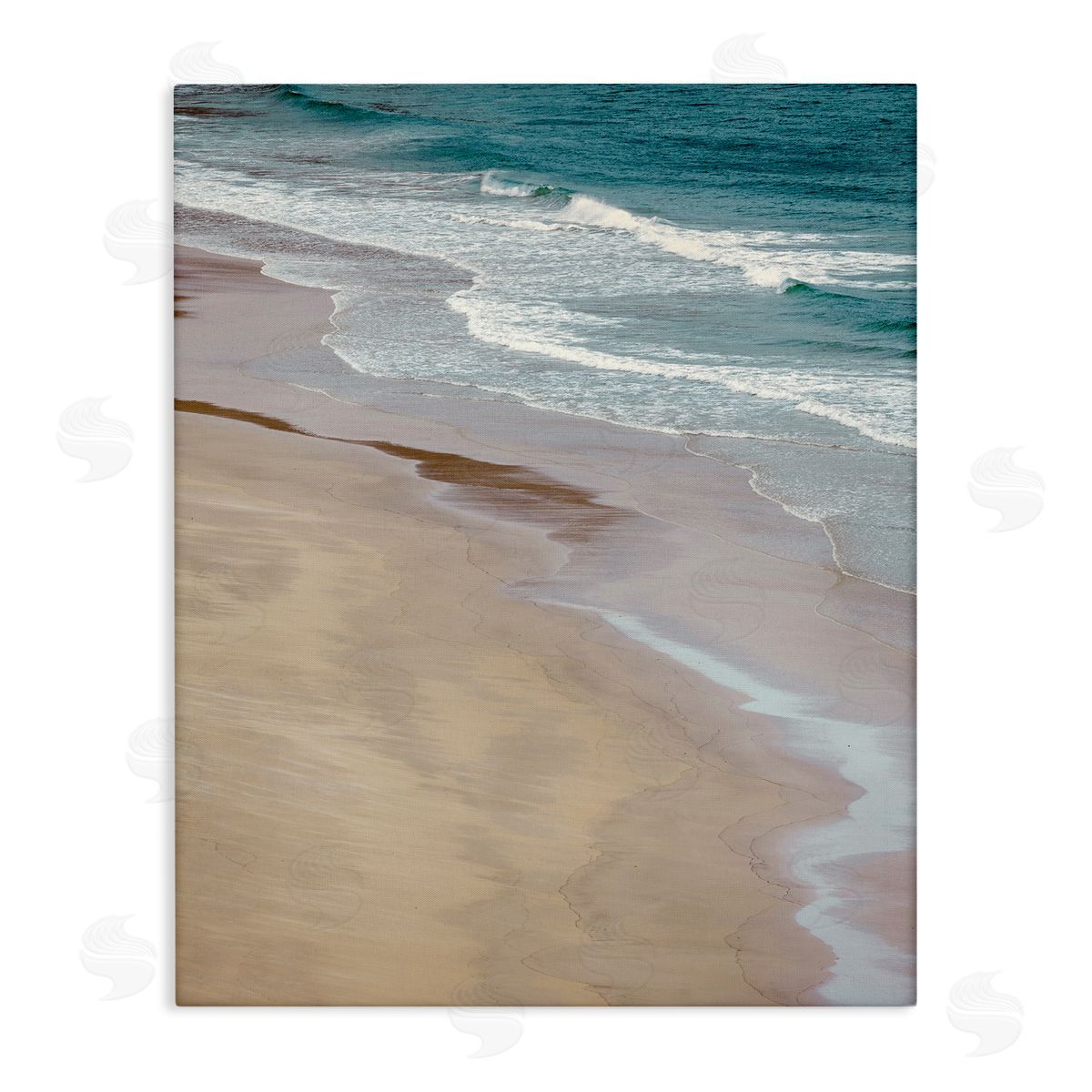 Danita Delimont Aerial View Ocean Water Foamy Coast Beach Stretched Canvas Wall Art Print