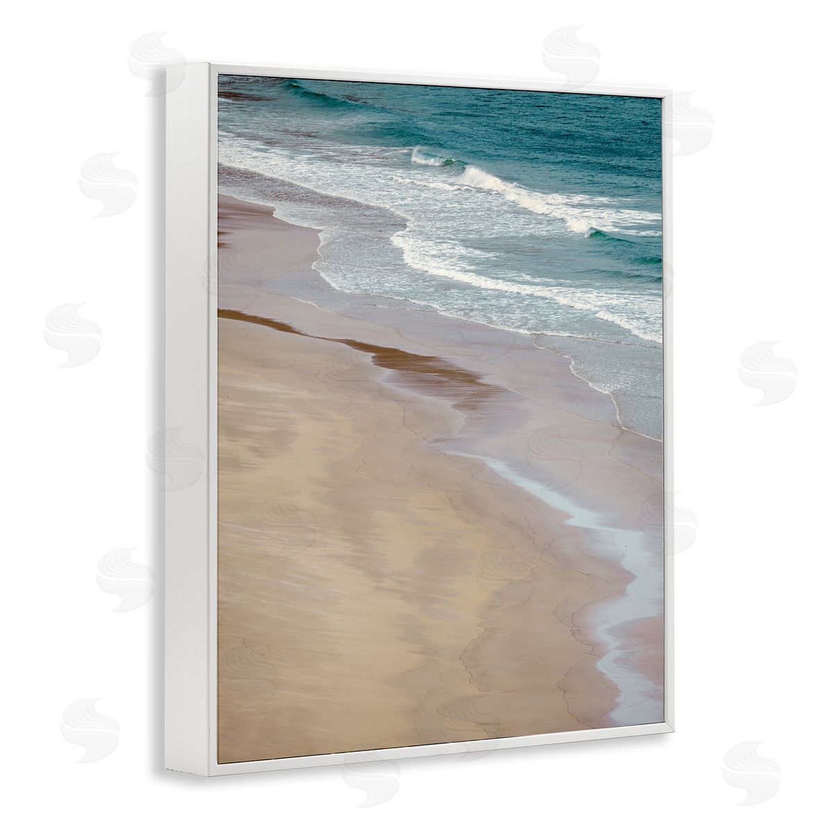 Danita Delimont Aerial View Ocean Water Foamy Coast Beach White Framed Giclee Wall Art Print