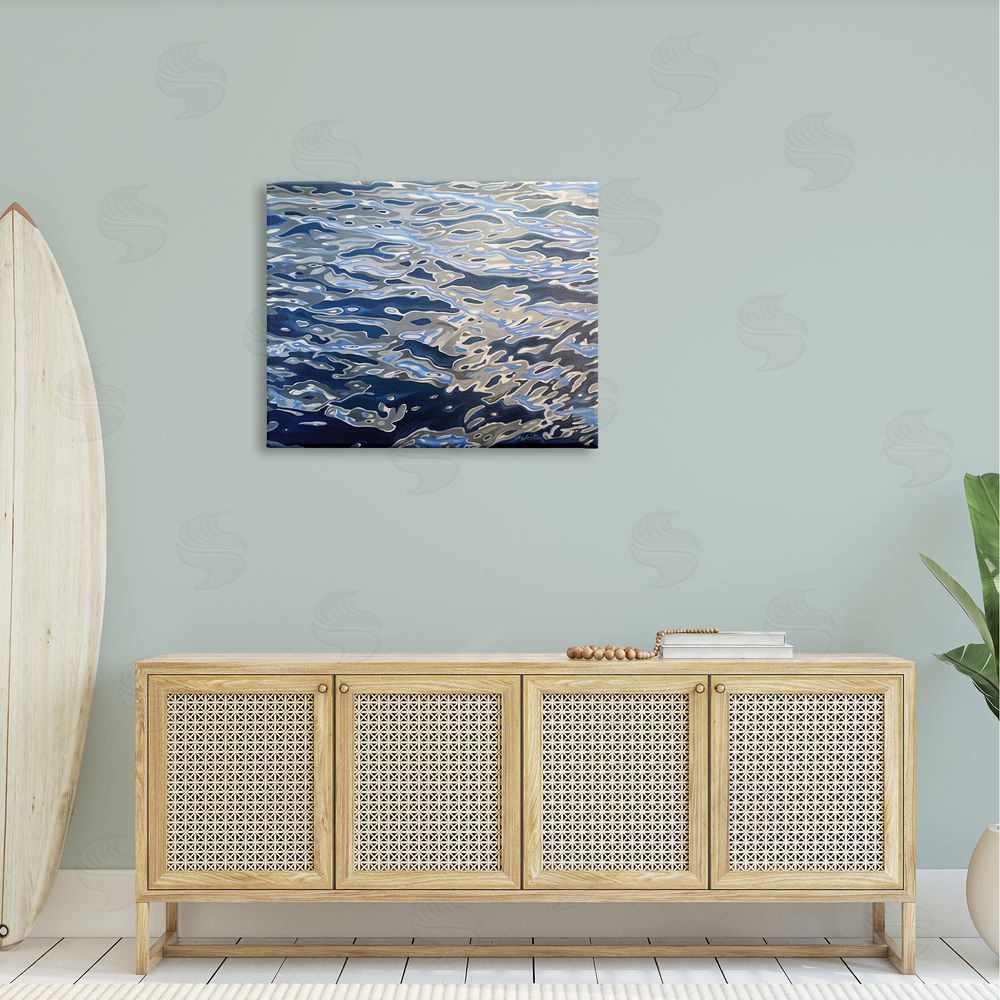 Alan Weston Abstract Ocean Water Ripples Catching Sunlight Canvas Wall Art Print in Room