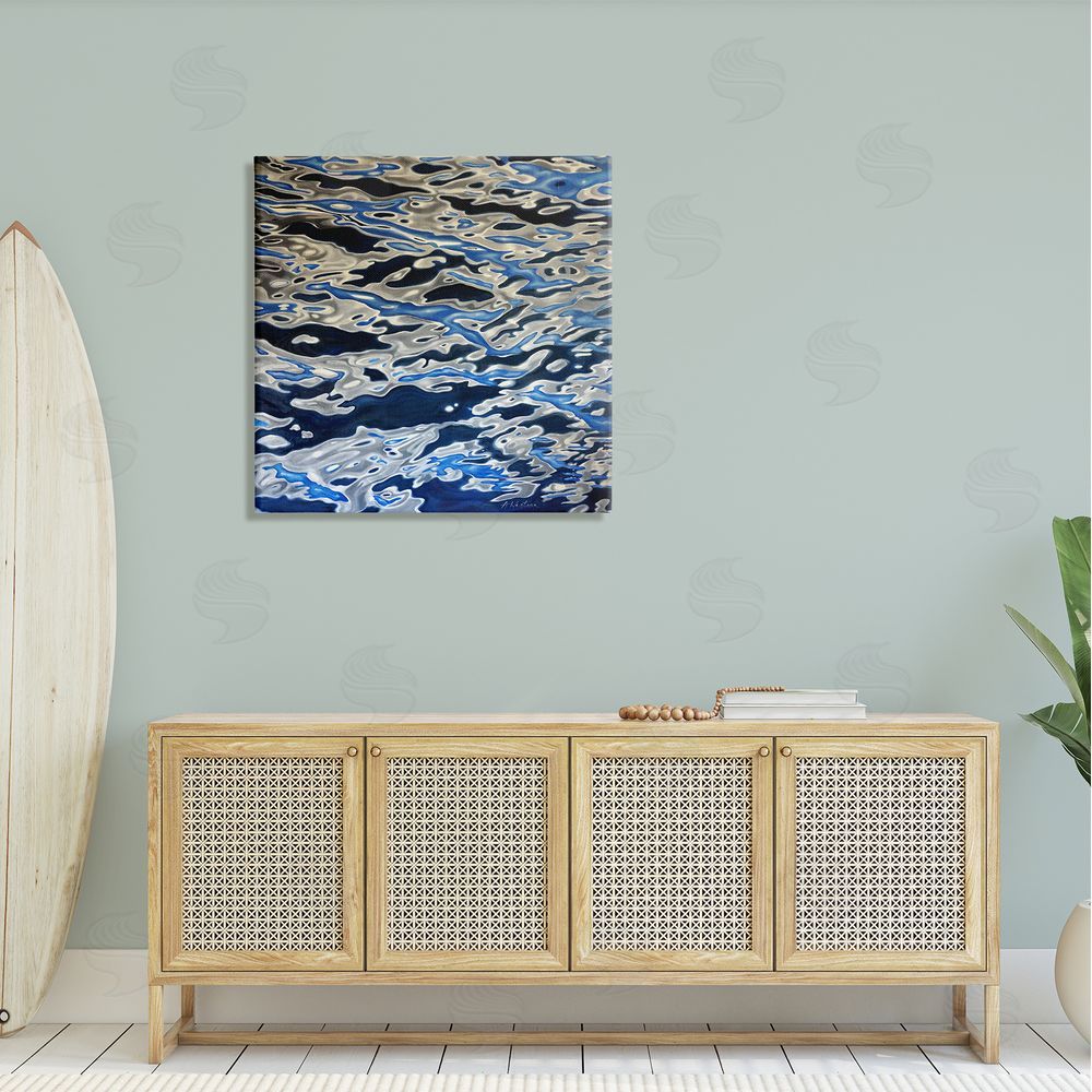 Alan Weston Abstract Water Waves Ripples Modern Deep Sea Canvas Wall Art in Room