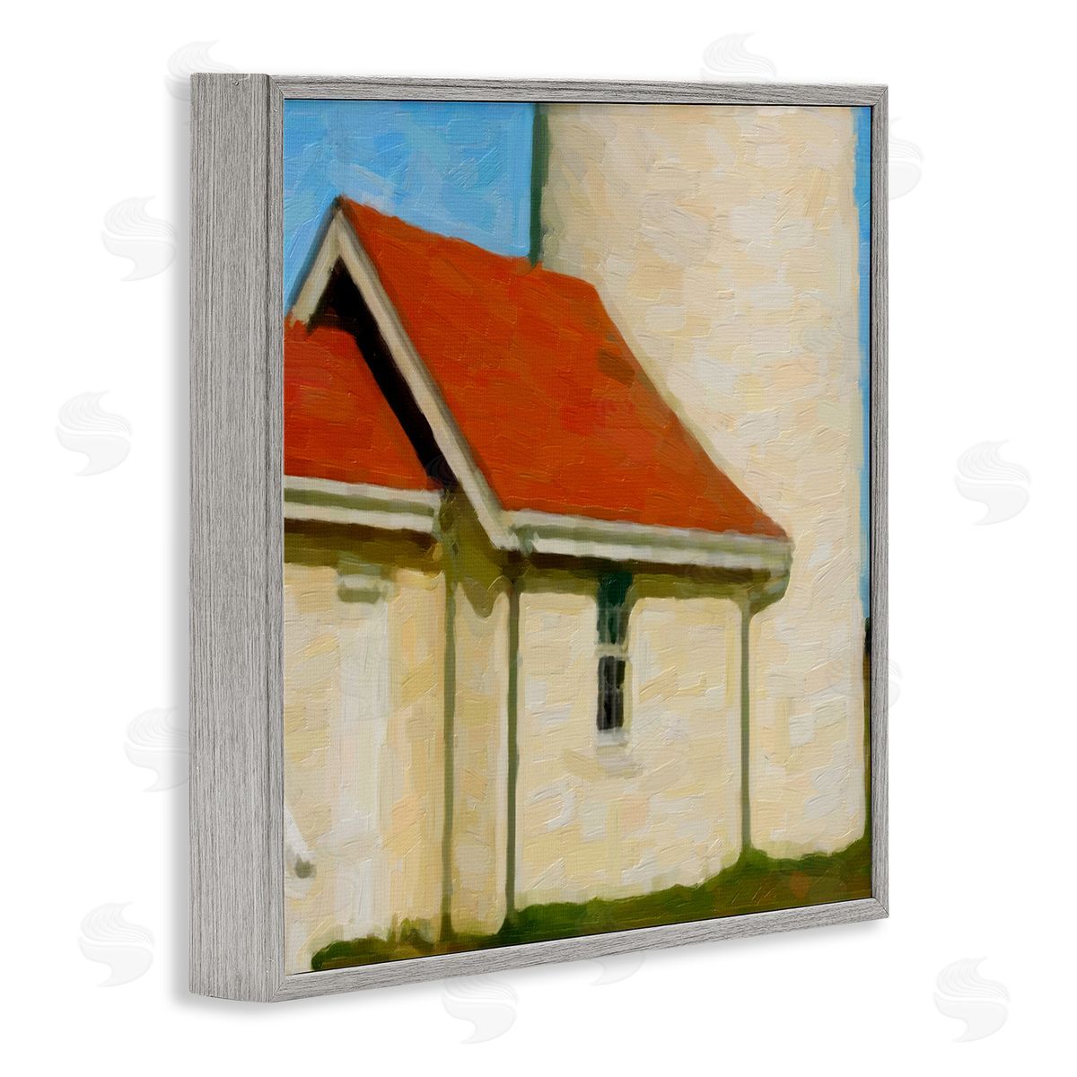 Graffitee Studios Close Up Ocean Lighthouse Coastal Building Architecture  Gray Framed Glicee Wall Art Print