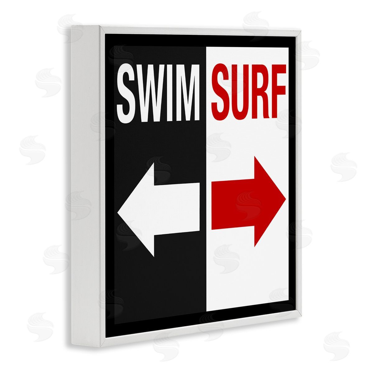 Graffitee Studios Swim Surf Arrows Sign Ocean Coastal Words  White Framed Glicee Wall Art Print