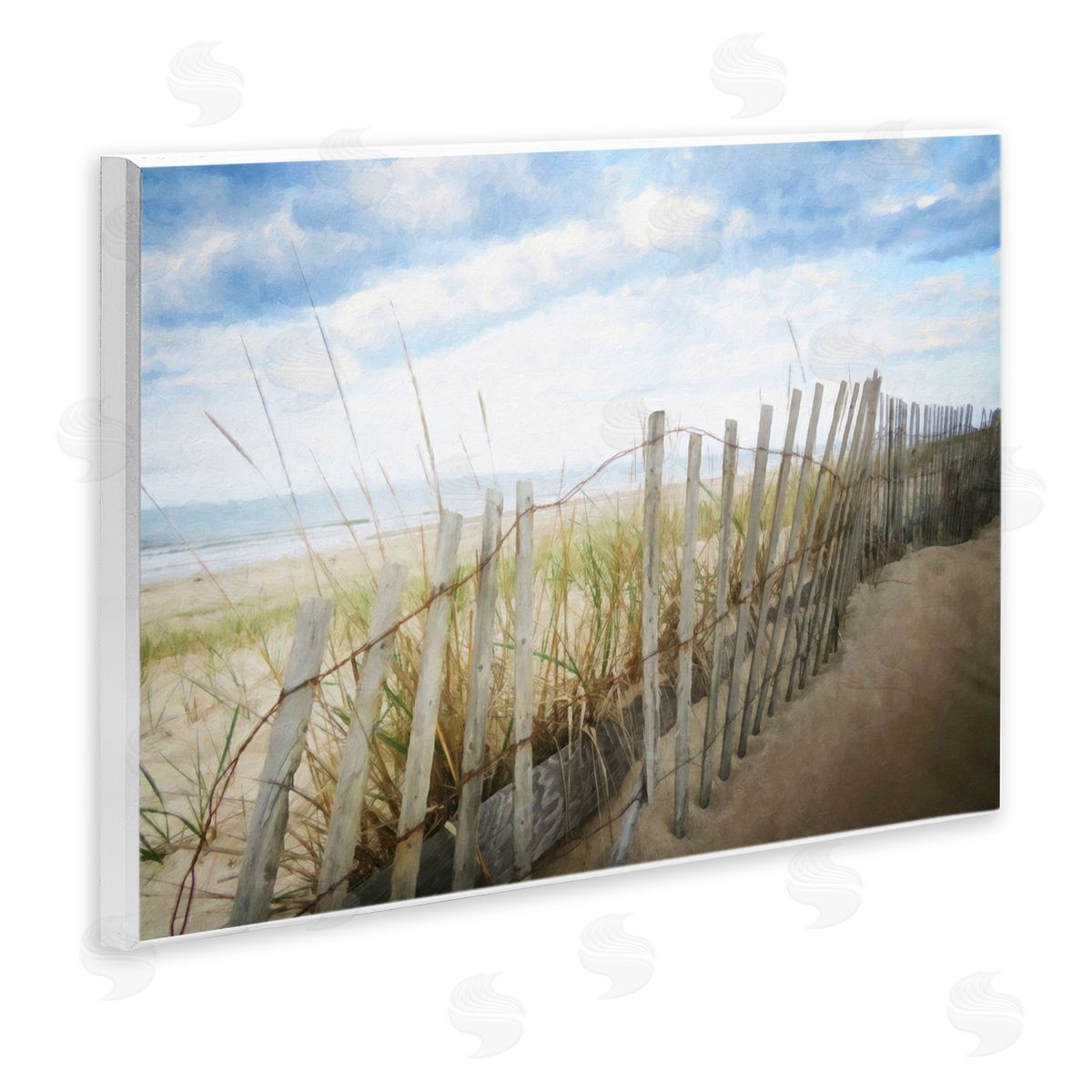 Graffitee Studios Seaside Boardwalk Ocean Sand Fence Beach Grass Wall Plaque Art Print