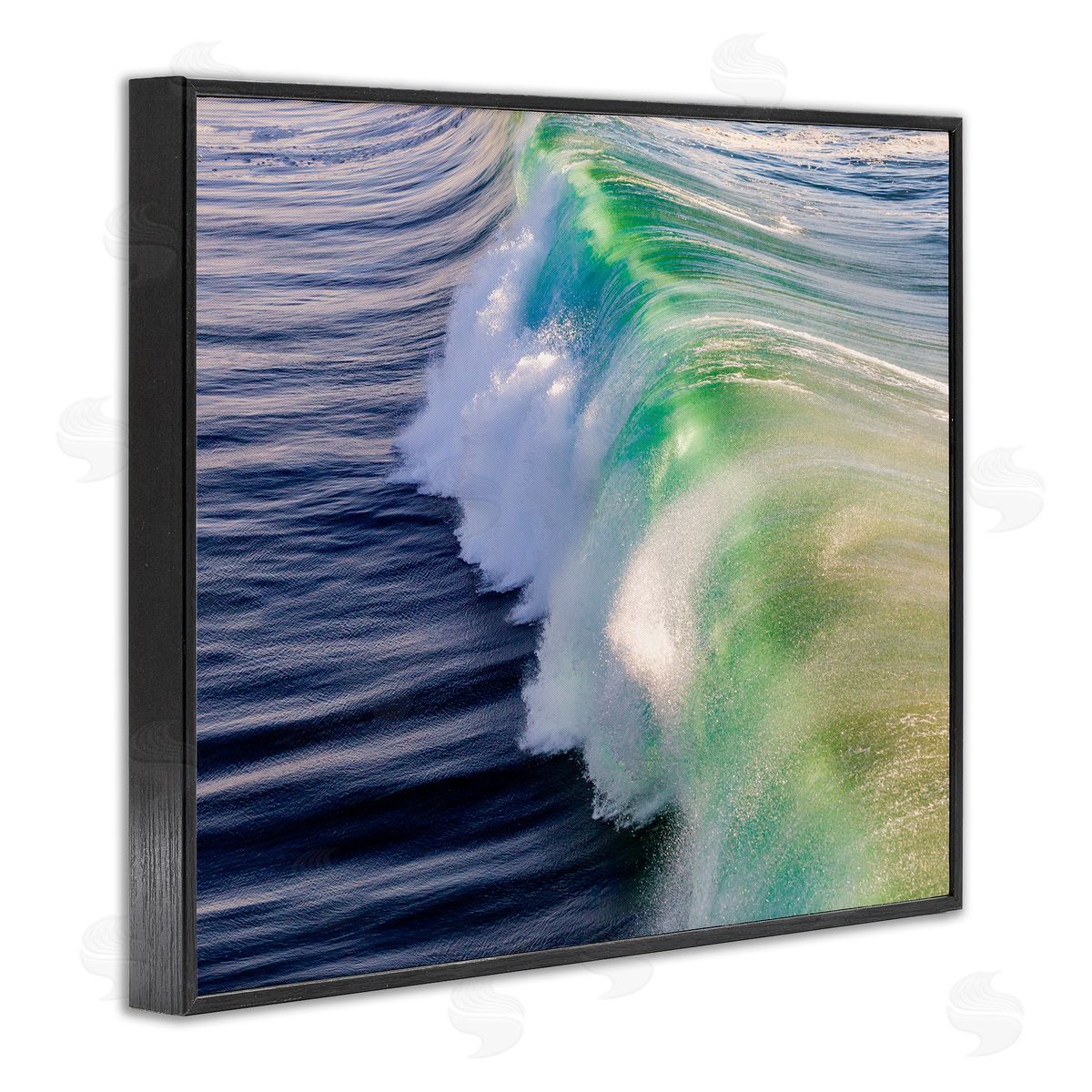 Jeff Poe Photography Rolling Sea Waves Deep Ocean Water Photography Black Framed Giclee Wall Art Print