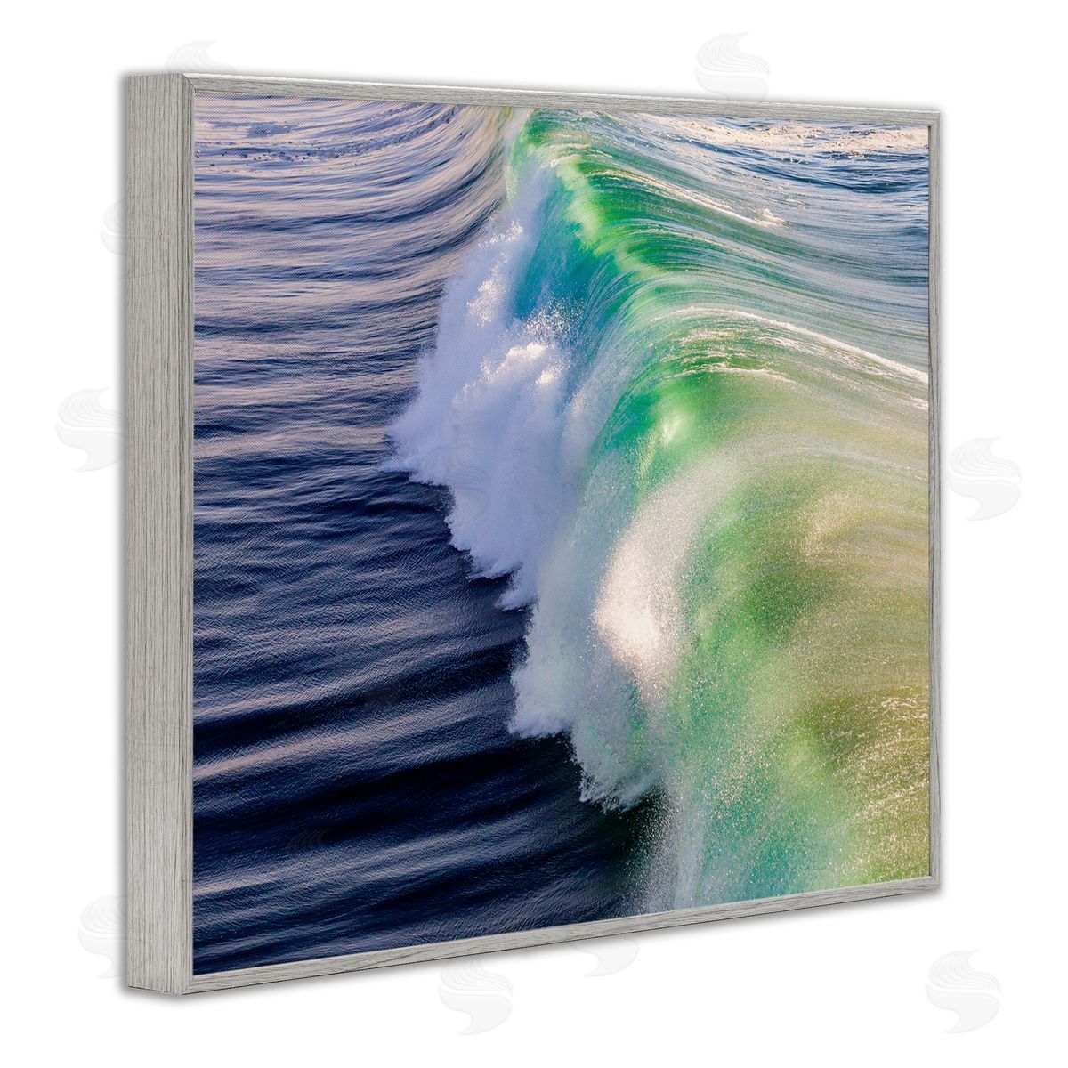 Jeff Poe Photography Rolling Sea Waves Deep Ocean Water Photography Gray Framed Giclee Wall Art Print