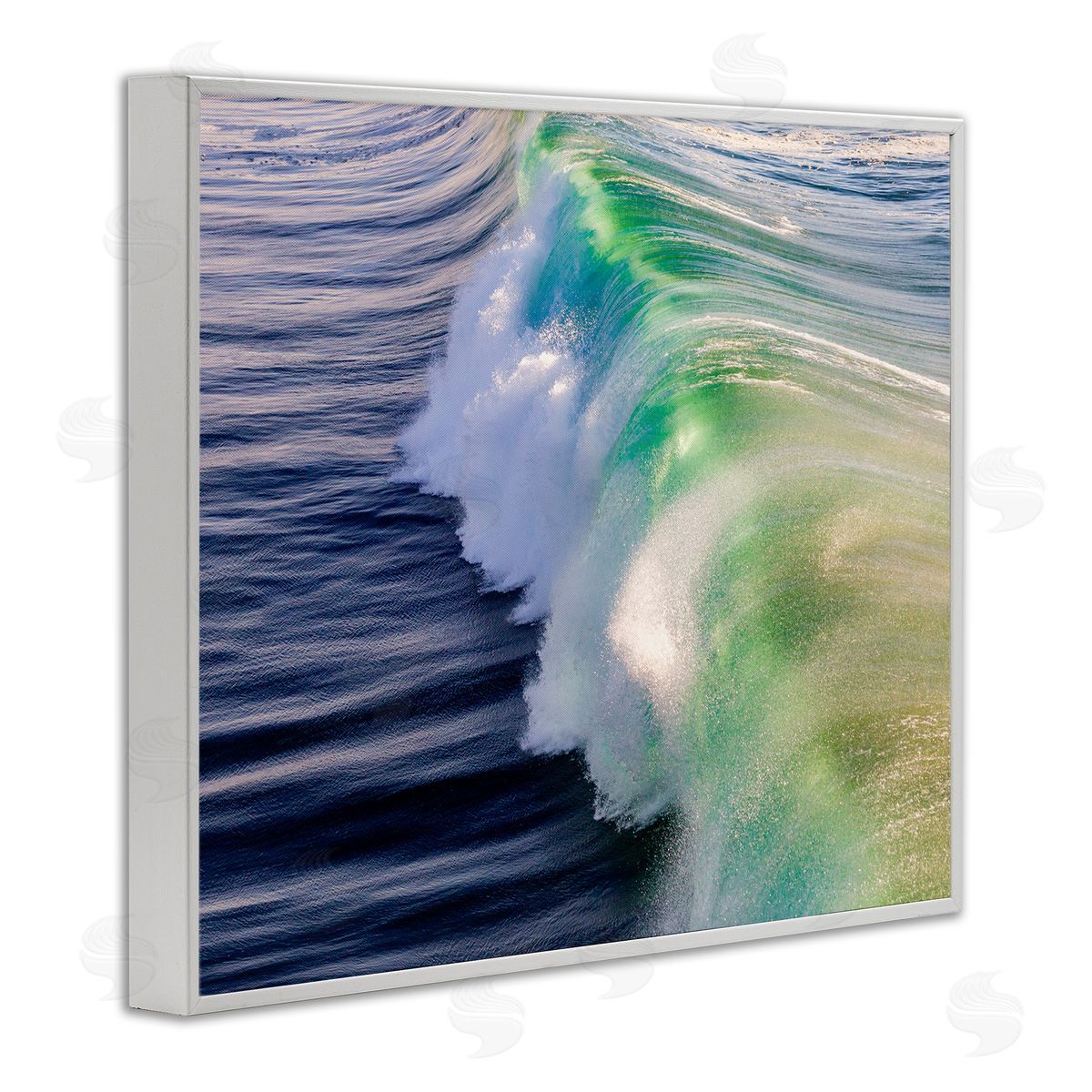 Jeff Poe Photography Rolling Sea Waves Deep Ocean Water Photography White Framed Giclee Wall Art Print