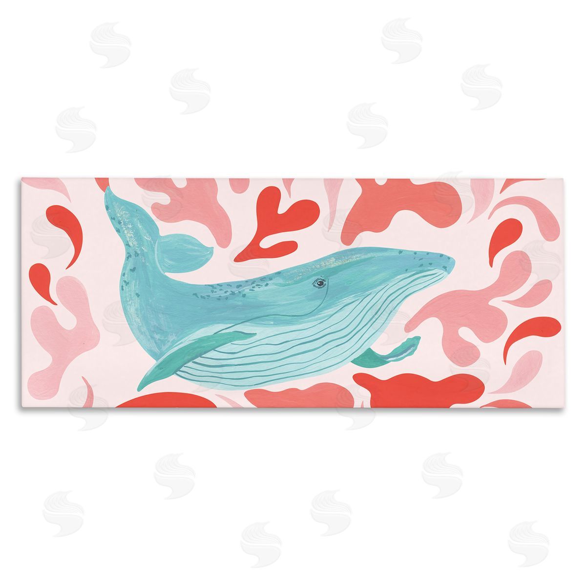 Aralma Nautical Whale Pink Abstract Shapes Pattern