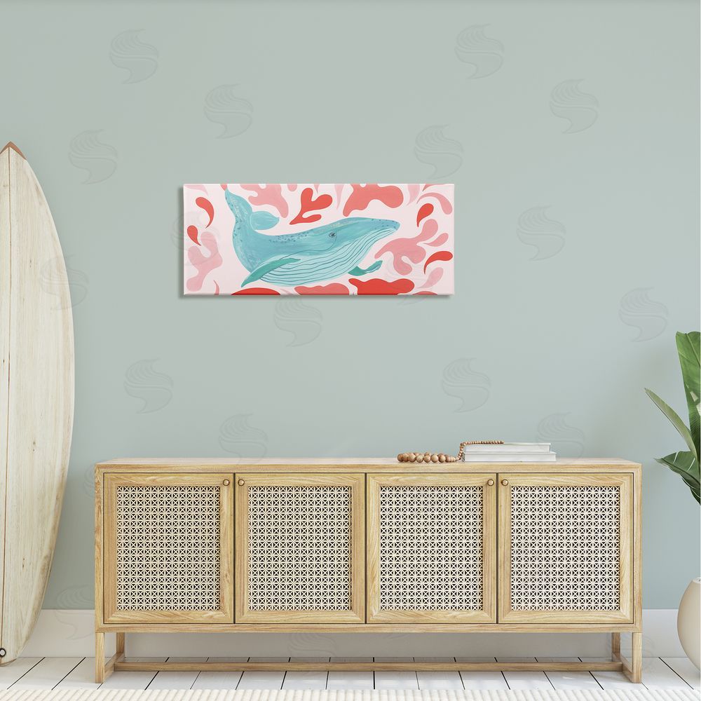 Aralma Nautical Whale Pink Abstract Shapes Pattern