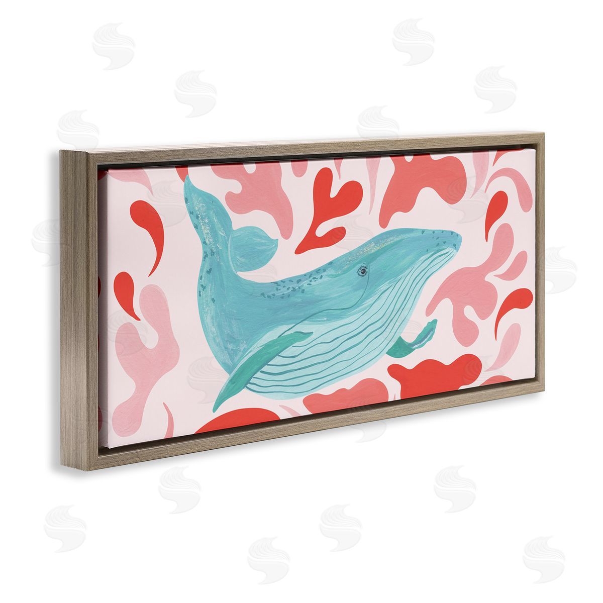 Aralma Nautical Whale Pink Abstract Shapes Pattern