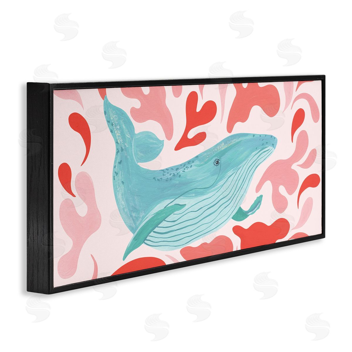 Aralma Nautical Whale Pink Abstract Shapes Pattern
