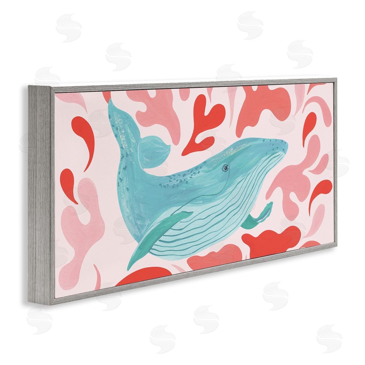 Aralma Nautical Whale Pink Abstract Shapes Pattern