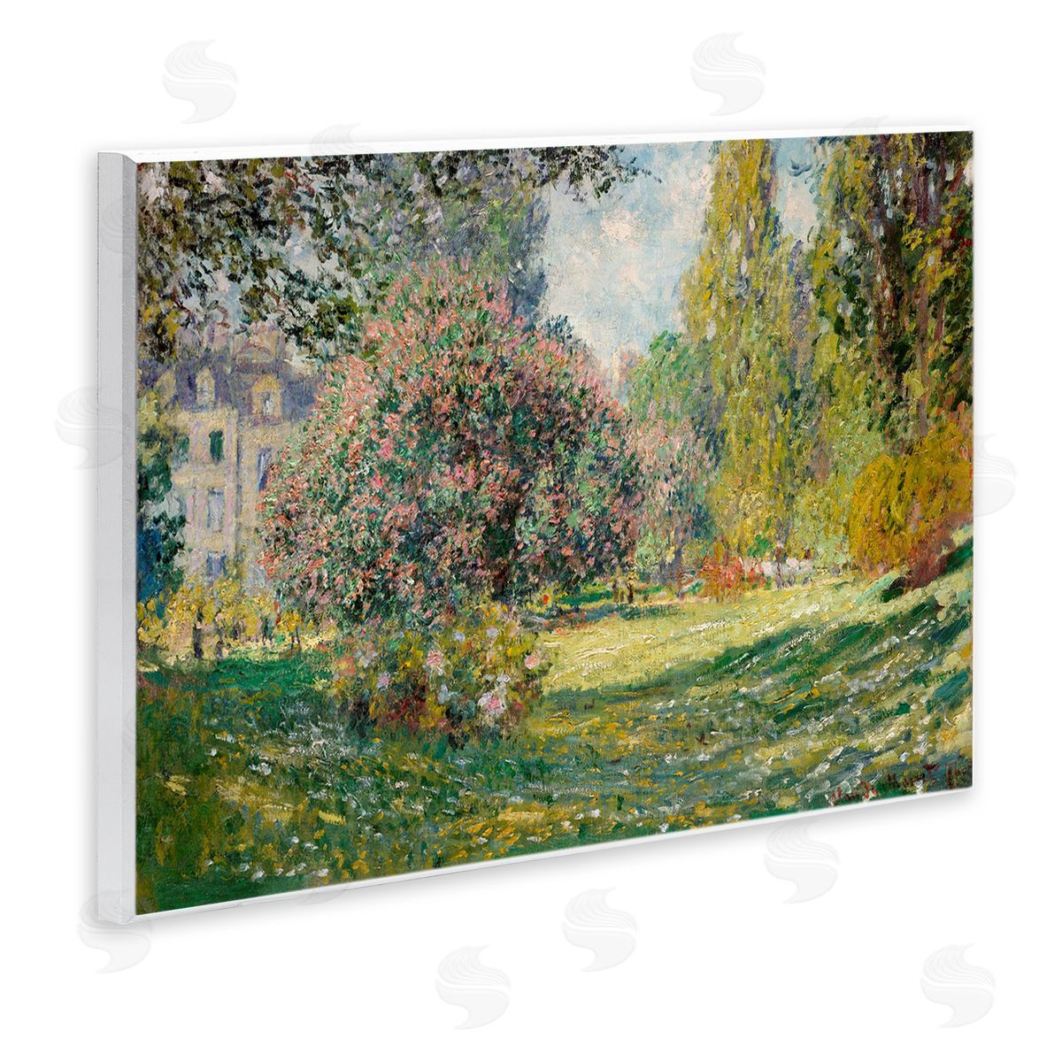 Lettered and Lined Impressionist Flower Field Garden Vintage Estate Wall Plaque Art Print