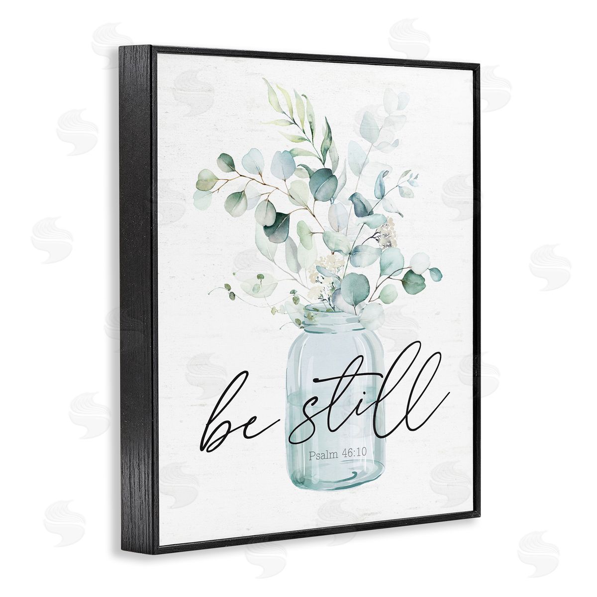 Lettered and Lined Be Still Spiritual Botanical Plants Farmhouse Bouquet  Black Framed Giclee Wall Art Print