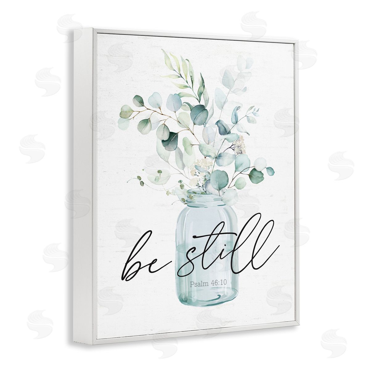 Lettered and Lined Be Still Spiritual Botanical Plants Farmhouse Bouquet  White Framed Giclee Wall Art Print