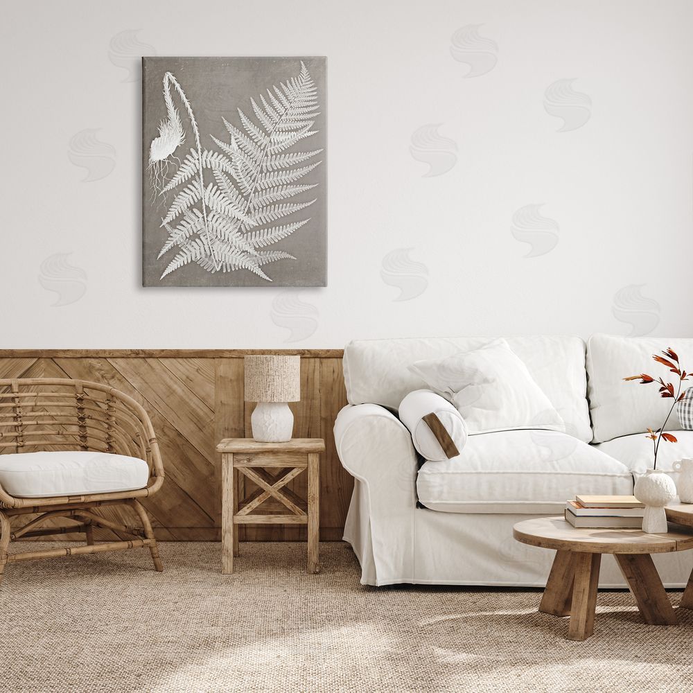 Graffitee Studios Layered Botanicals Fern Leaves Nature Vegetation  Canvas Wall Art Print in Room