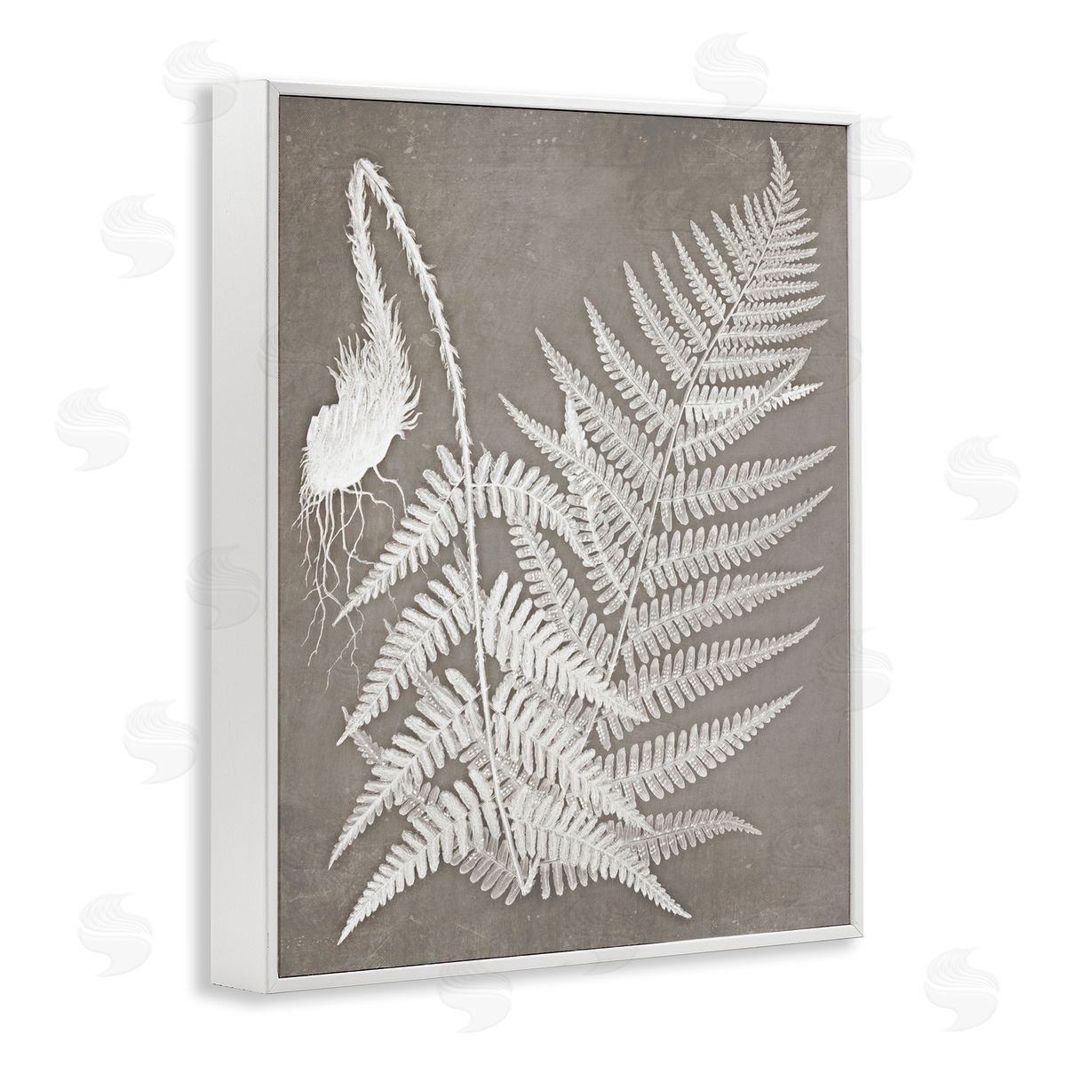Graffitee Studios Layered Botanicals Fern Leaves Nature Vegetation  White Framed Giclee Wall Art Print