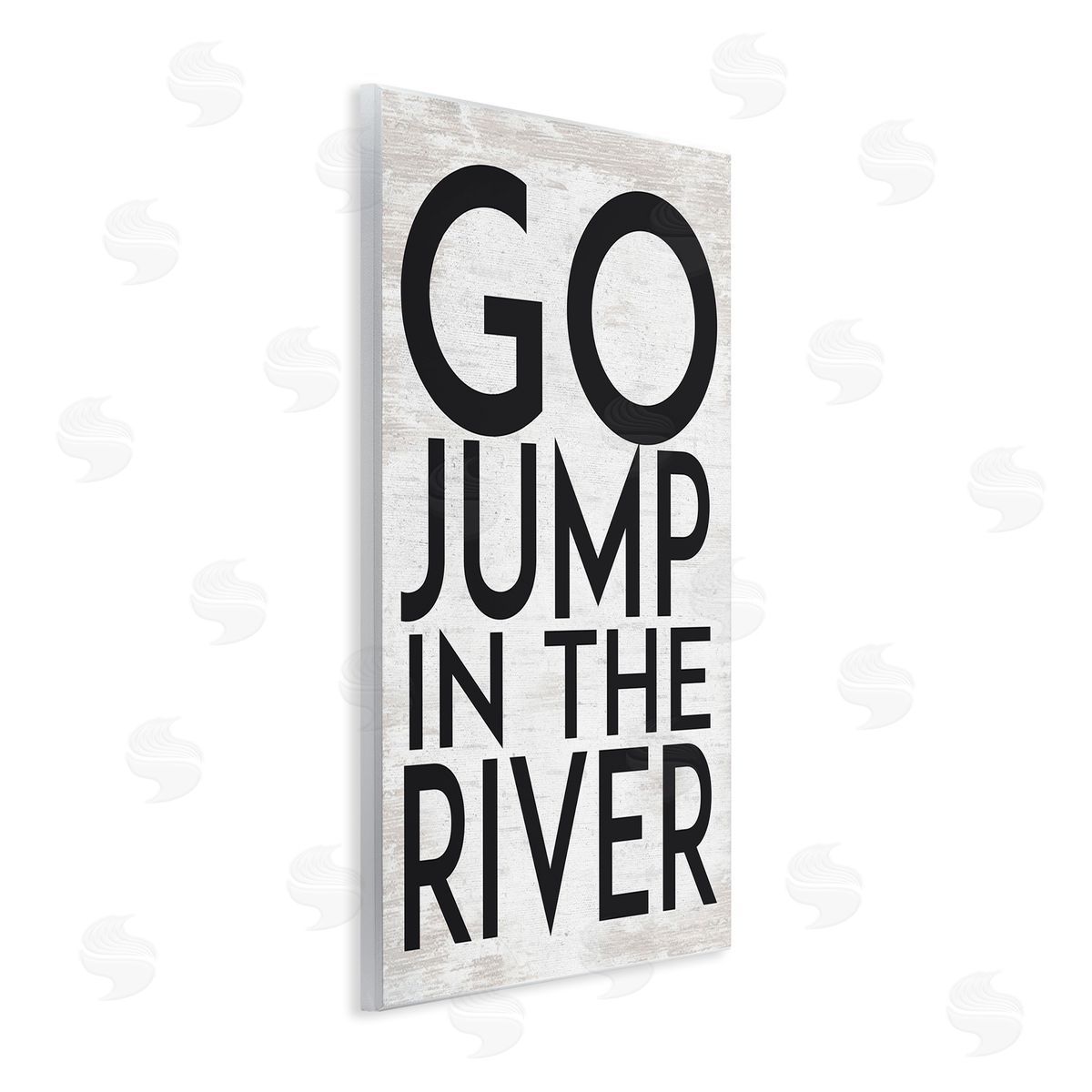 Lettered and Lined Jump in the River Motivational Lake House Phrase Wall Plaque Art Print