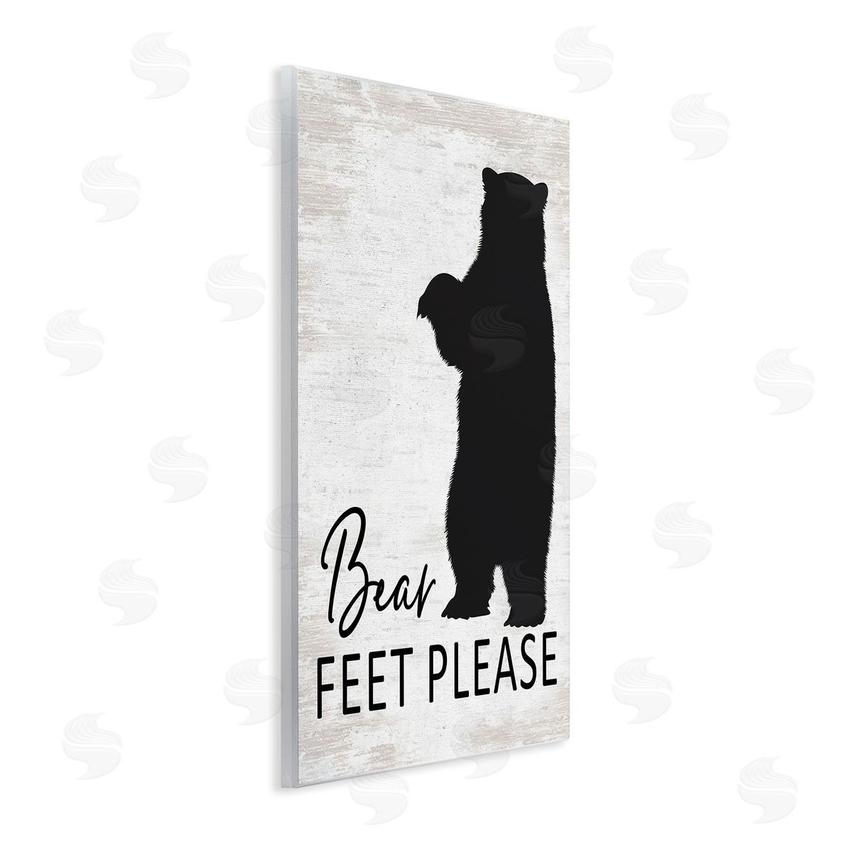 Lettered and Lined Bear Feet Remove Shoes Cabin Entrance Sign Wall Plaque Art Print