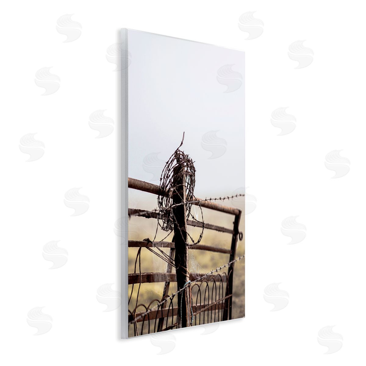 Leah Straatsma - NOT LICENSED YET Rural Meadow Fence Barbed Wire Countryside Photography Wall Plaque Art Print